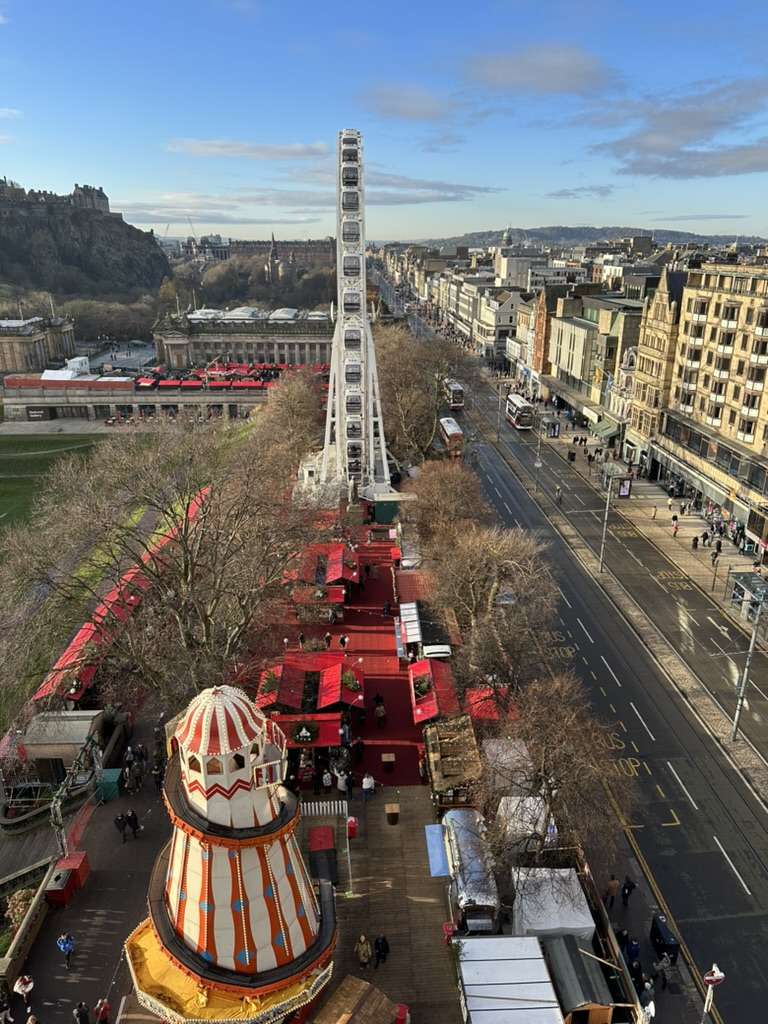 Mercatini Edimburgo visti dall'alto