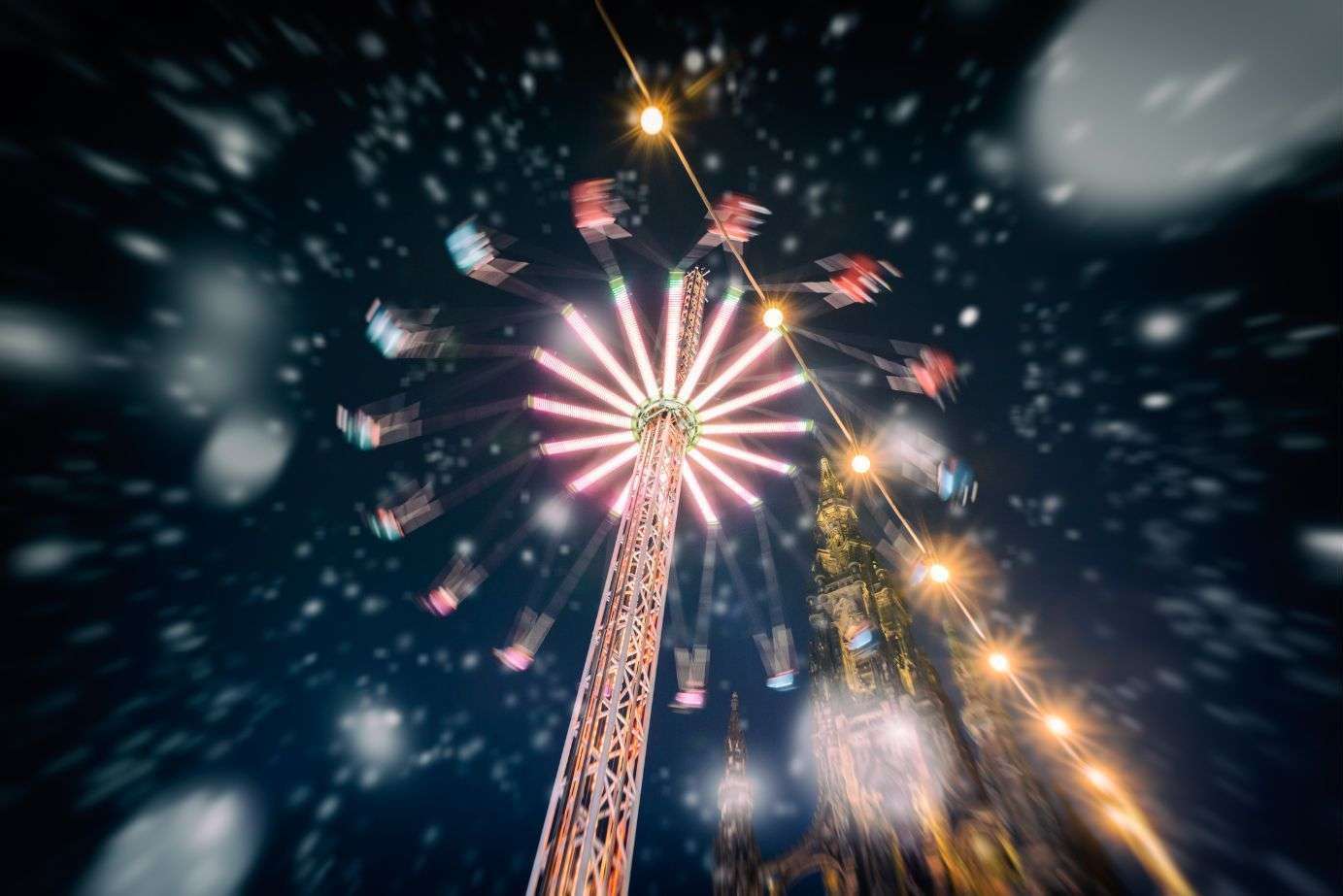 Star flyer con neve a Capodanno in Scozia