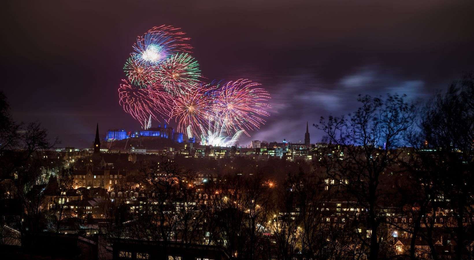 Fuochi d'artificio di capodanno a Edimburgo