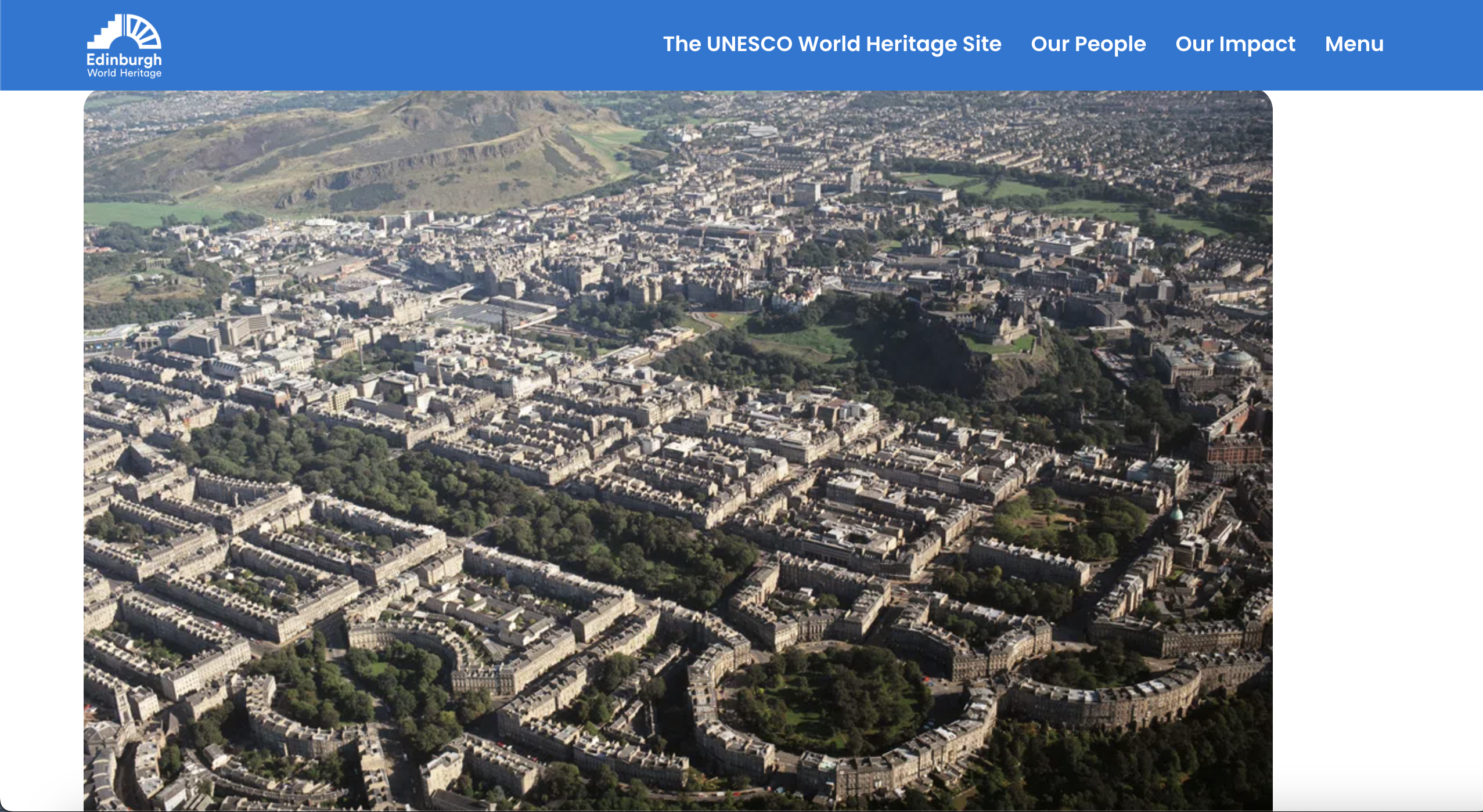 Mappa a colori con strade della new town di Edimburgo vista dall'alto