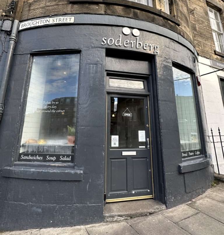 Insegna Soderberg di cafe a Edimburgo