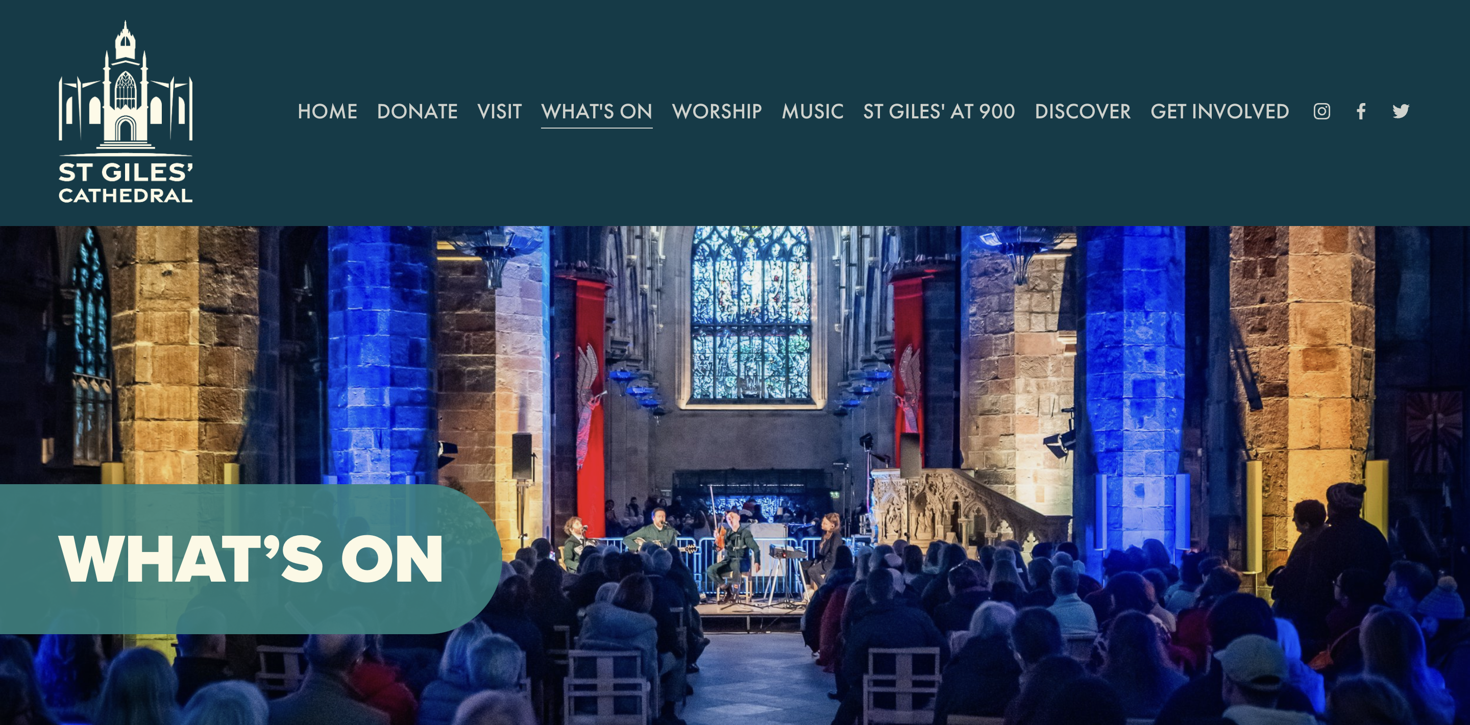 screenshot eventi alla st giles cathedral a Edimburgo a luglio