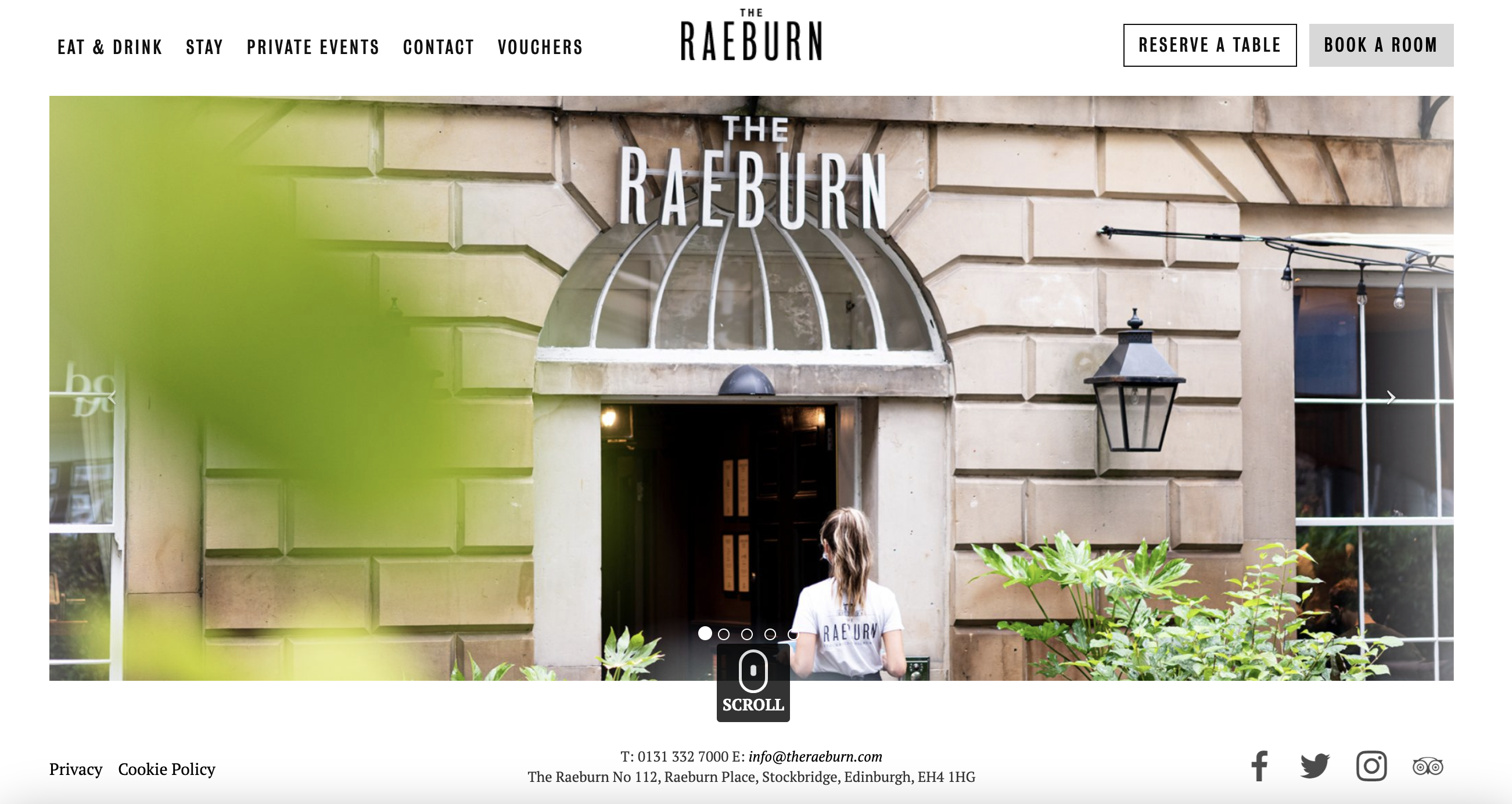 sito internet Raeburn pub di Edimburgo con giardino